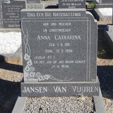 VUUREN Anna Catharina, Jansen van 1911-1994