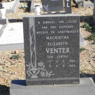 VENTER Magrietha Elizabeth nee CONTRIE 1893-1982