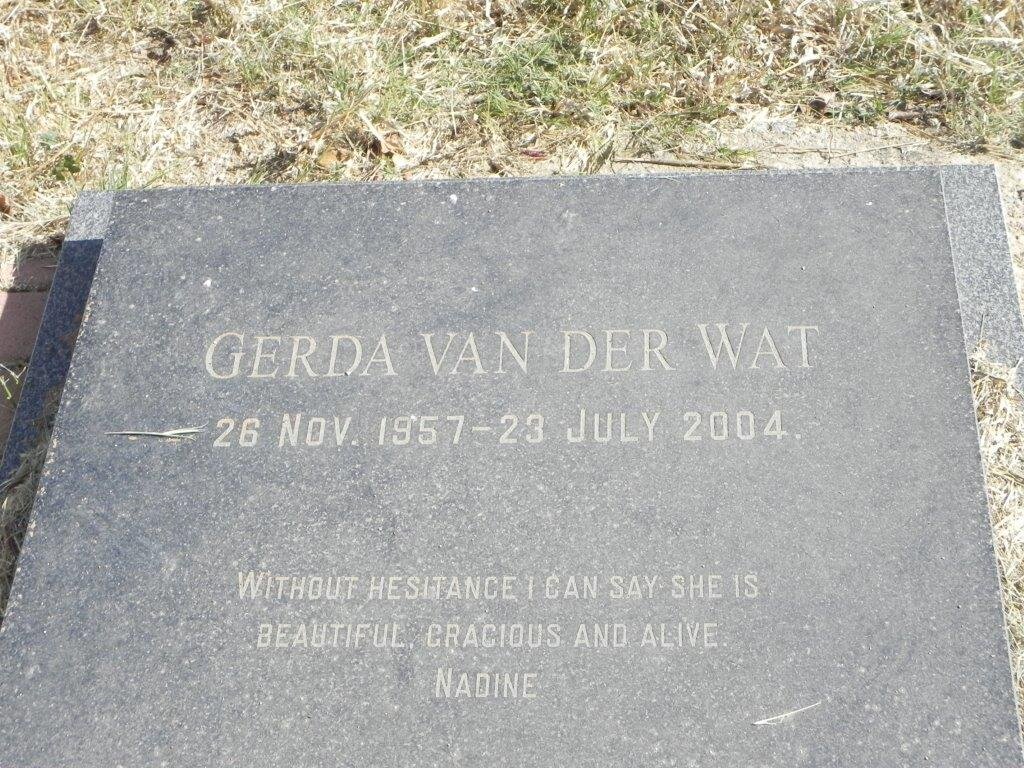 WAT Gerda, van der 1957-2004