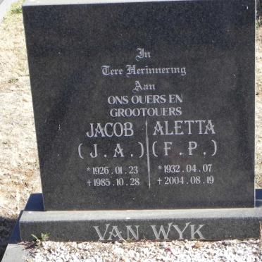 WYK J.A., van 1926-1985 &amp; F.P. 1932-2004