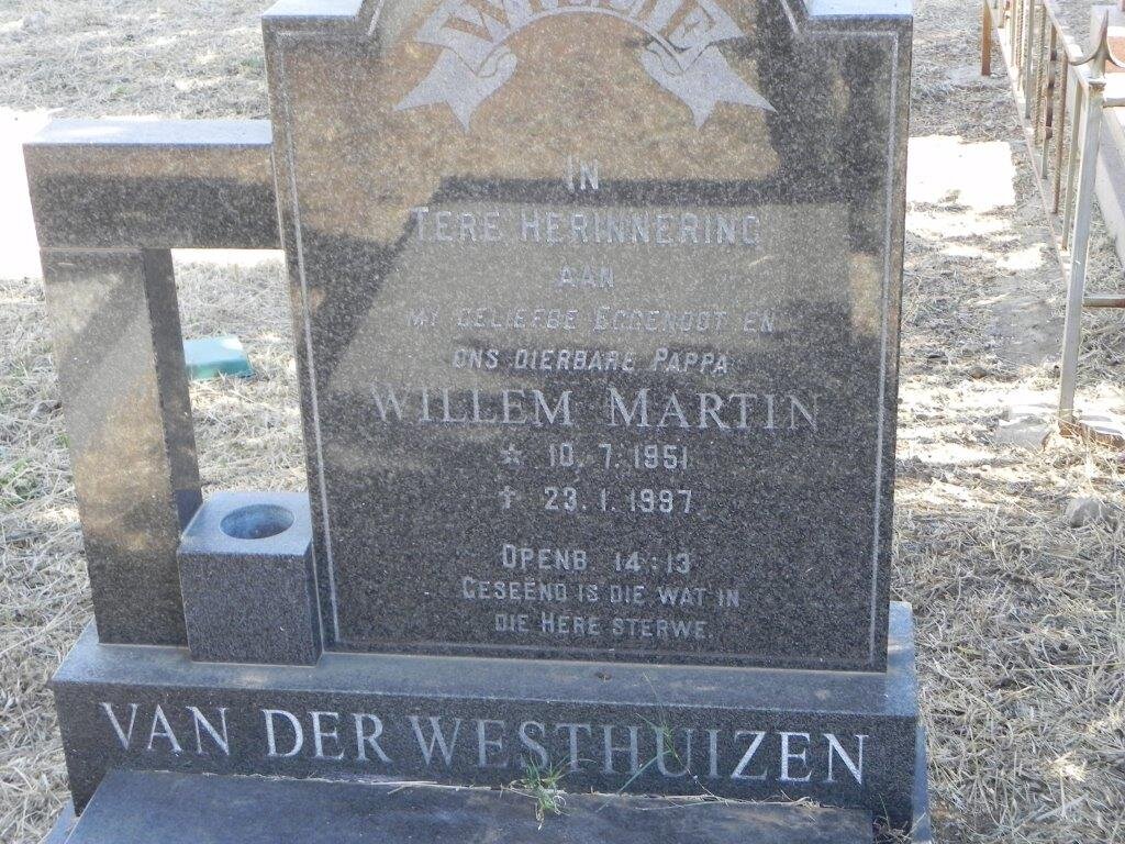 WESTHUIZEN Willem Martin, van der 1951-1997