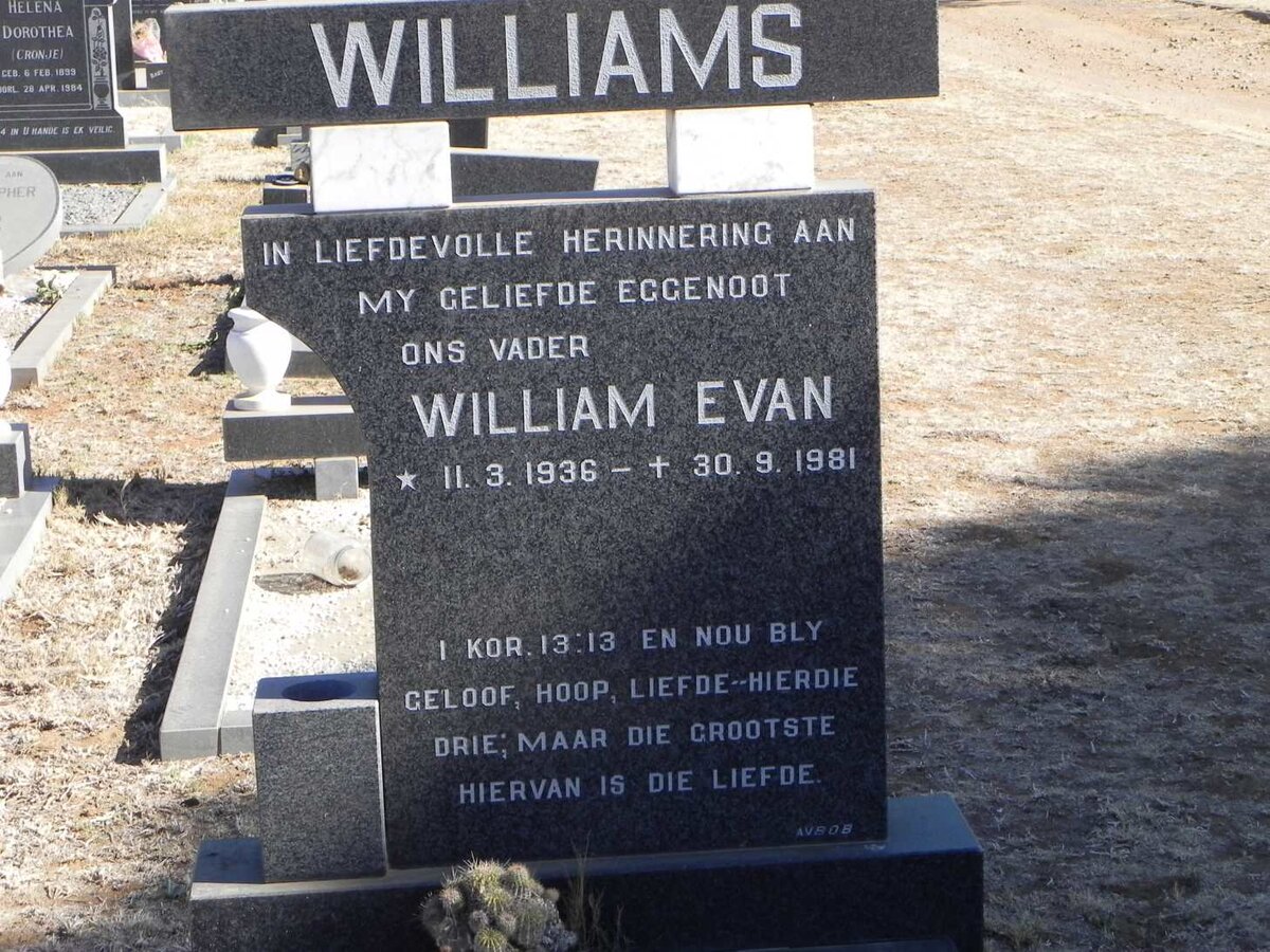 WILLIAMS William Evan 1936-1981