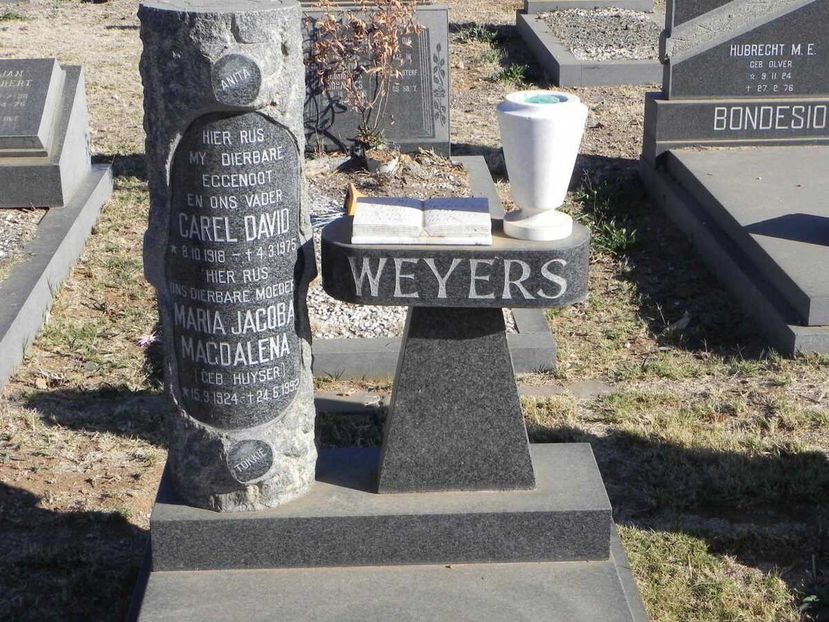 WEYERS Carel David 1918-1975 &amp; Maria Jacoba Magdalena HUYSER 1924-1992