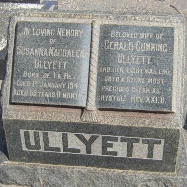 ULLYETT Susanna Magdalena nee DE LA REY -1947