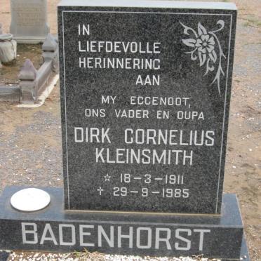 BADENHORST Dirk Cornelius Kleinsmith 1911-1985