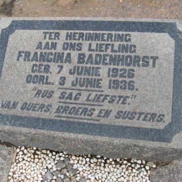 BADENHORST Francina 1926-1936