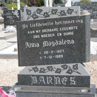 BARNES Anna Magdalena 1927-1989