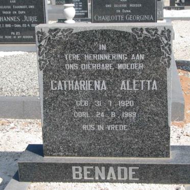 BENADE Cathariena Aletta 1920-1989