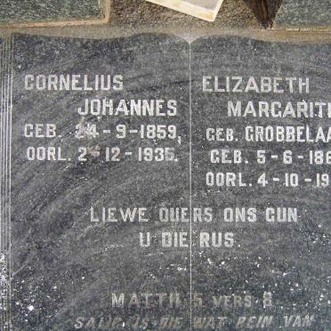 BODENSTEIN Cornelius Johannes 1859-1935 &amp; Elizabeth Margaritha GROBBELAAR 1863-1934 