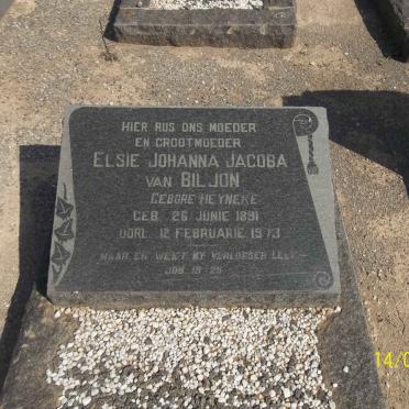 BILJON Elsie Johanna Jacoba, van nee HEYNEKE 1891-1973