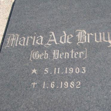 BRUYN Maria A., de nee VENTER 1903-1982
