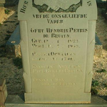 BRUYN Gert Hendrik Petrus, de 1873-1963