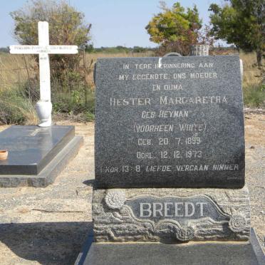 BREEDT Hester Margaretha formerly WHITE nee HEYMAN 1899-1973