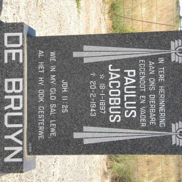 BRUYN Paulus Jacobus, de 1897-1943