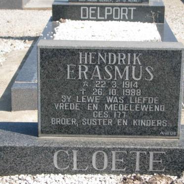 CLOETE Hendrik Erasmus 1914-1988