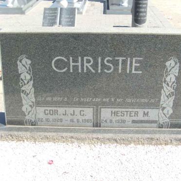 CHRISTIE Cor J.J.G. 1920-1965 &amp; Hester M. 1930-