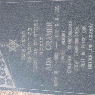 CRAMER Ada 1882-1965