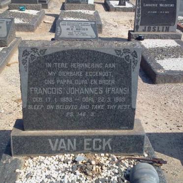 ECK Francois Johannes, van 1893-1959