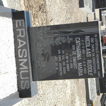 ERASMUS Nicolaas Rudolf 1910-1980 &amp; Catharina Maria DE SWARDT 1919-2007