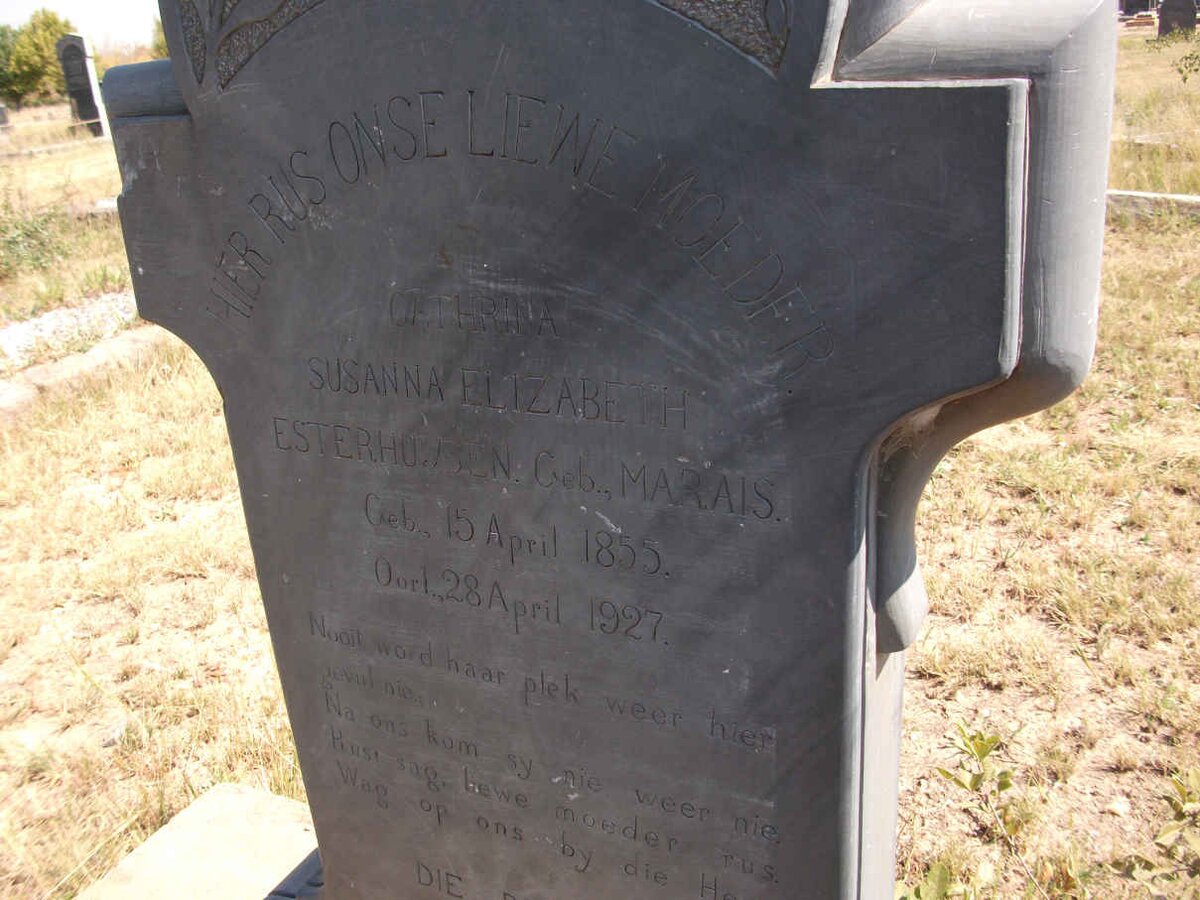ESTERHUJZEN Cathrina Susanna Elizabeth nee MARAIS 1855-1927