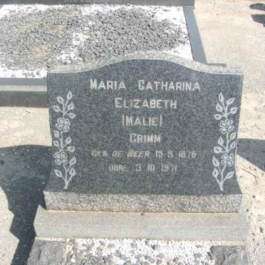 GRIMM Maria Catharina Elizabeth nee DE BEER 1876-1971