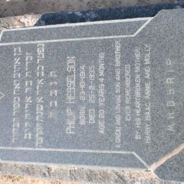 HESSELSON Philip 1914-1935