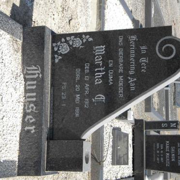 HUYSER Jurie J.H. 1907-1978 &amp; Martha G. 1912-1991