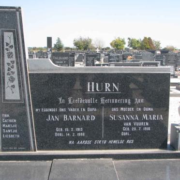 HURN Jan Barnard 1913-1986 &amp; Susanna Maria VAN VUUREN 1918-