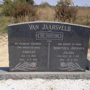 JAARSVELD Adriaan, van 1895-1969 &amp; Dorothea Johanna Jacoba KEET 1912-1992