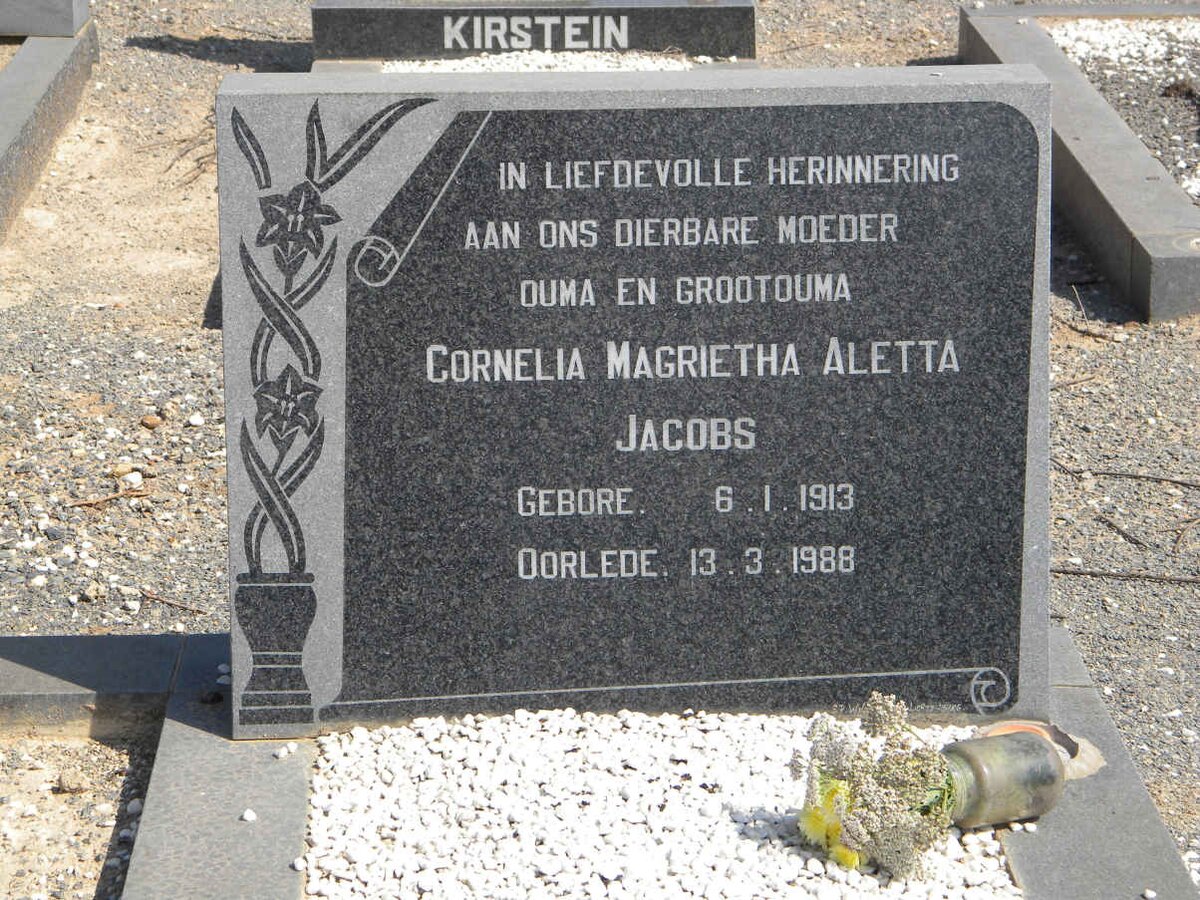 JACOBS Cornelia Magrietha Aletta 1913-1988