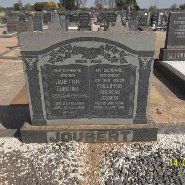 JOUBERT Phillippus Andreas 1864-1931 &amp; Janettha Christina DE NYSSCHEN 1869-1956