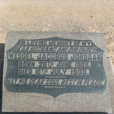 JORDAAN Wessel Jacobus 1905-1930