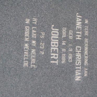 JOUBERT Janeth Christian 1913-1986