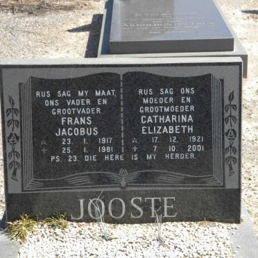 JOOSTE Frans Jacobus 1917-1981 &amp; Catharina Elizabeth 1921-2001