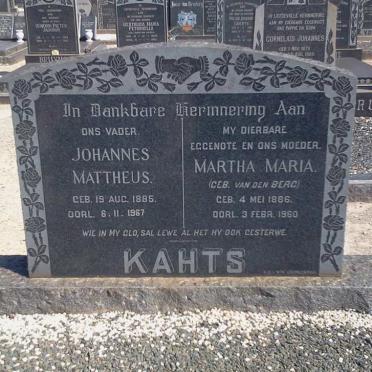 KAHTS Johannes Mattheus 1885-1967 &amp; Martha Maria VAN DEN BERG 1886-1960