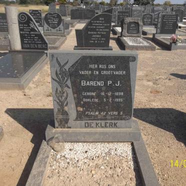 KLERK Barend P.J., de 1898-1995