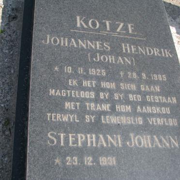 KOTZE Johannes Hendrik 1925-1985 &amp; Stephani Johanna 1931-