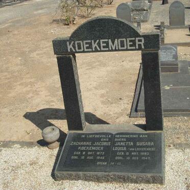 KOEKEMOER Zacharias Jacobus 1873-1946 &amp; Janetta Susara Louisa VAN LOGGERENBERG 1883-1947