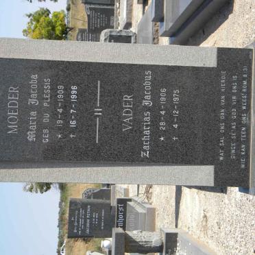 KOEKEMOER Zacharias Jacobus 1906-1975 &amp; Maria Jacoba DU PLESSIS 1909-1996