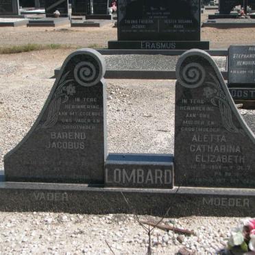 LOMBARD Barend Jacobus 1905-1982 &amp; Aletta Catharina Elizabeth 1908-1988