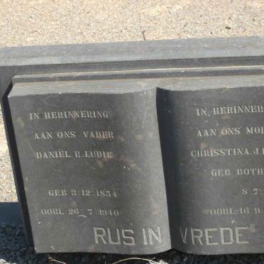 LUDIK Daniel R. 1854-1940 &amp; Chrisstina J. BOTHMA 1857-1940