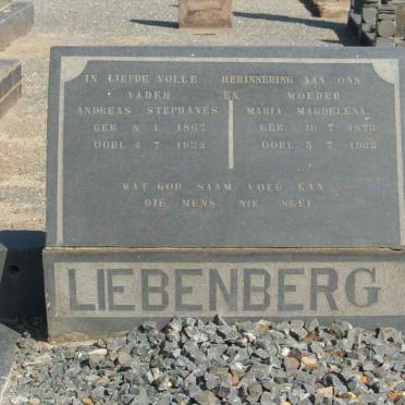 LIEBENBERG Andreas Stephanes 1867-1933 &amp; Maria Magdalena 1873-1932
