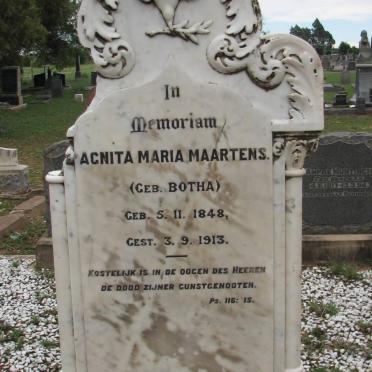 MAARTENS Agnita Maria nee BOTHA 1848-1913