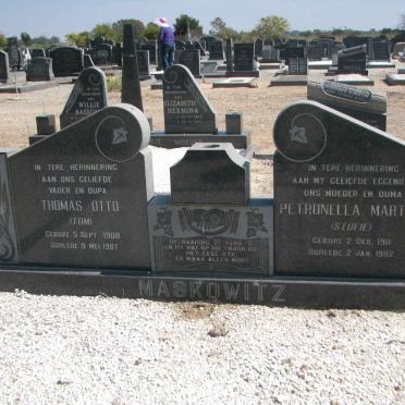 MASKOWITZ Thomas Otto 1908-1987 &amp; Petronella Martina 1911-1982