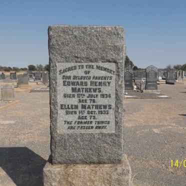 MATHEWS Edward Henry -1934 &amp; Ellen -1933