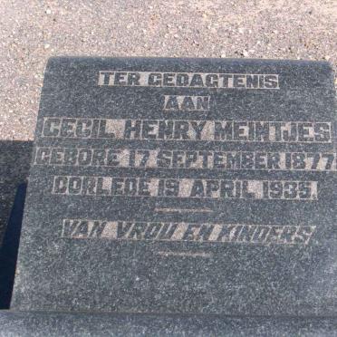 MEINTJES Cecil Henry 1877-1935