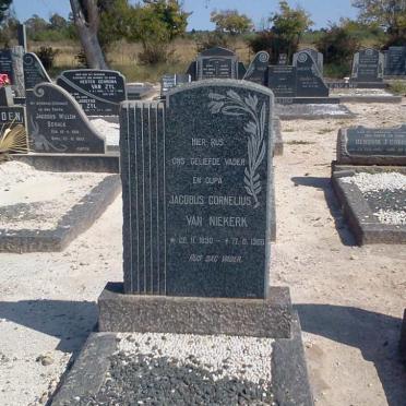 NIEKERK Jacobus Cornelius, van 1890-1966