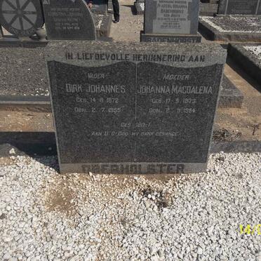 OBERHOLSTER Dirk Johannes 1872-1955 &amp; Johanna Magdalena 1873-1954