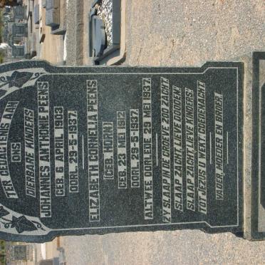 PEENS Johannes Anthonie 1903-1937 &amp; Elizabeth Cornelia HORN 1912-1937