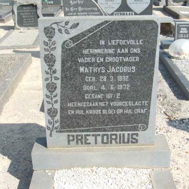 PRETORIUS Mathys Jacobus 1892-1972